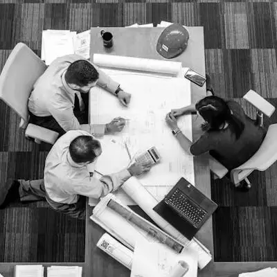 Row of residential houses representing property management